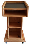 PS 1200 lectern podium back view in natural oak