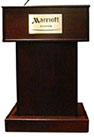 ps_1100_32_inch_wide_podium_or_lectern_ mahogany_on_oak_with_Marriott_plaque