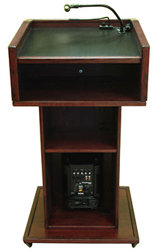 I Style Podium or Lectern Back View PS 1200 Lectern or Podium Back View with Light, Mic Holder and Sound System