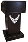 PS_1100_i_lectern_or_podium_mahogany_with_USAF_plaque