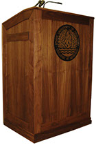 pro-series 2200 32 in walnut wood podium or lectern with plaque