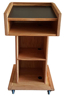 ps 1200 podium or lectern back view Natural Oak podium, i style, natural oak, back view